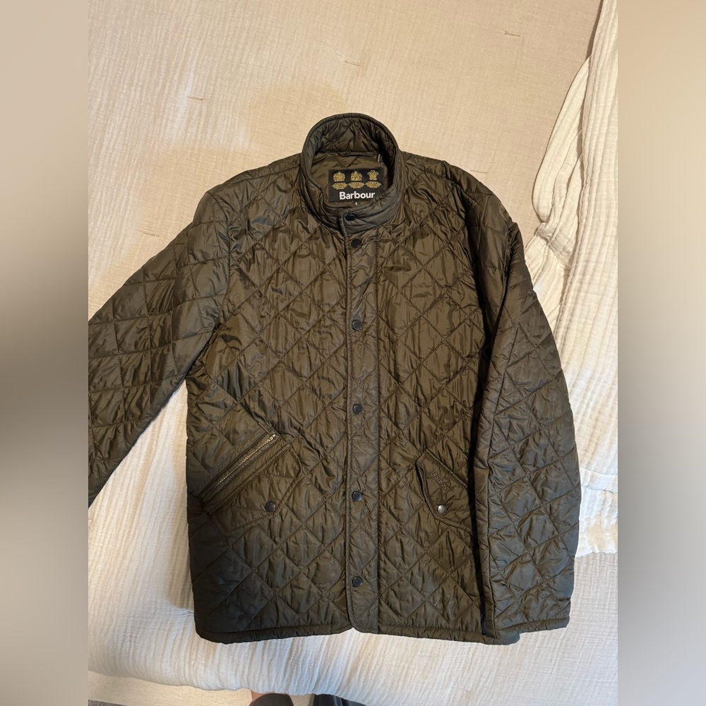 Barbour Men’s Flyweight Chelsea Quilted Olive Green Jacket